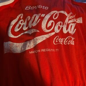 Coca-Cola Red Graphic Romper, Shorts Attaches To Top. Womens Size Large **Note